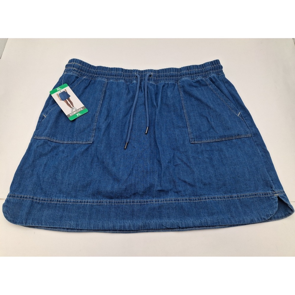 32 Degrees Cool Women's Drawstring Elastic Waist Skort, Dark Blue, Size: XL, New